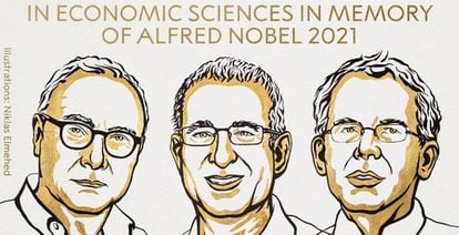 Galardonados con el Nobel de Economía 2021.