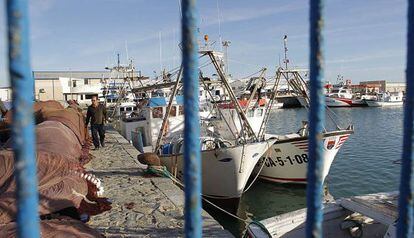 Embarcaciones en parada biológica en Barbate (Cádiz).