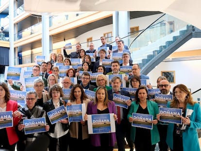 Eurodiputados protestan en la Estrasburgo contra la ley de regadíos en Doñana