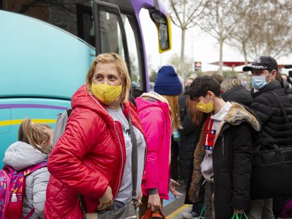 Un grupo de refugiados ucranios llegan a Ciudad Real huyendo de la guerra el pasado mes de marzo.