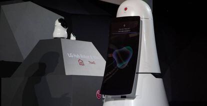 Los tres robots presentados por LG en CES 2017.