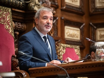 El alcalde de Barcelona, Jaume Collboni, durante el pleno de septiembre.