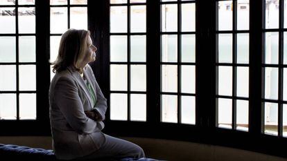 Carme Riera, ayer tras ganar el premio Sant Joan de literatura catalana.
