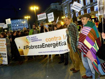 Manifestación en Madrid contra la pobreza energética.
