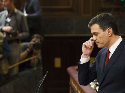 Pedro Sanchez, en su discurso de investidura este martes.