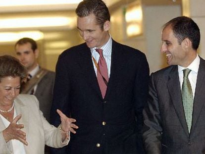 Rita barberá, Iñaki Urdangarin y Francisco Camps, en un encuentro celebrado en Valencia.