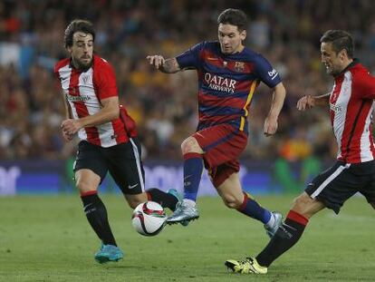 Messi durante el partido de la Supercopa de este lunes.