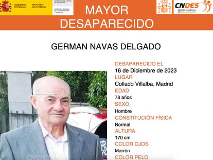 Desaparecido un hombre de 78 años con alzhéimer en Collado Villalba