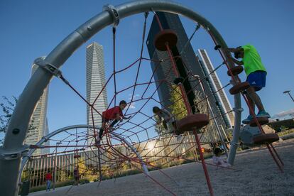 El Parque Caleido, al Norte del Paseo de la Castellana, este martes por la tarde.