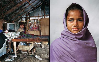 Netu, 11 años, hermosa, vivía en India con sus cuatro hermanas, un hermano y sus padres y reside ahora en Katmandú, en la llamada <i>ciudad de los mendigos, </i>de donde sale cada día en busca de turistas que le den monedas. Una más de esos menores clasificados como "dejados atrás", sus familias no pueden alimentarlos y dejan que se busquen por sí mismos la vida (Perteneciente al libro 'Where Children Sleep', editado por Chris Boot).