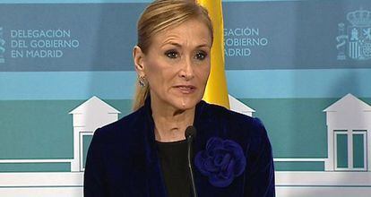 La delegada del Gobierno en Madrid, Cristina Cifuentes. 