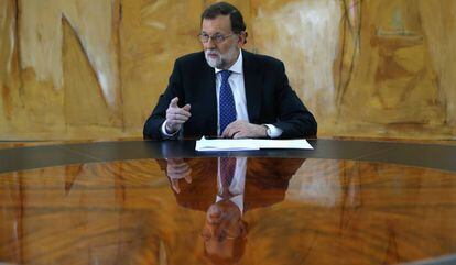 Entrevista con el presidente del gobierno mariano Rajoy en el palacio de la Moncloa.
