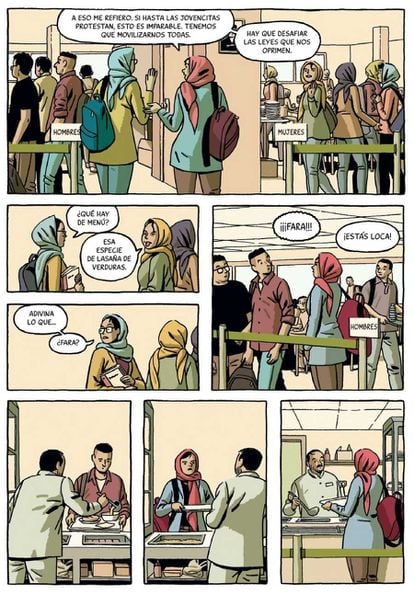 Página de Paco Roca para el cómic 'Mujer Vida Libertad', coordinado por Marjane Satrapi.