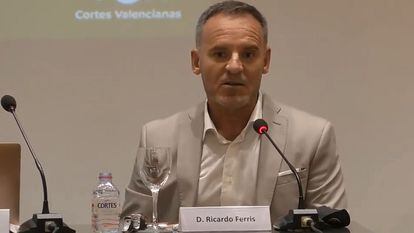 Ricardo Ferris, durante la mesa redonda organizada por Vox en el Ateneo Mercantil de Valencia el pasado octubre.