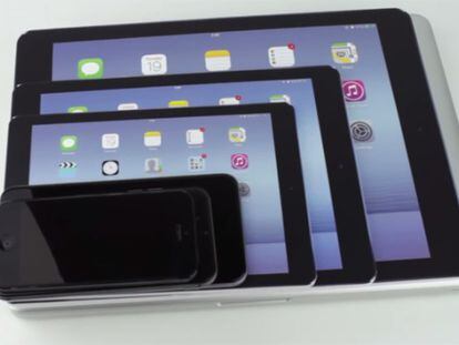Así quedaría el iPad Air Plus de 12,2 pulgadas al lado del resto de iPads y iPhones