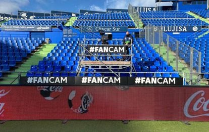 FanCam instalada en el campo del Getafe CF.