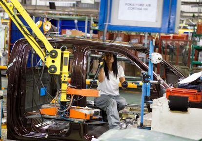 Cadena de montaje de la planta de Nissan de la Zona Franca de Barcelona