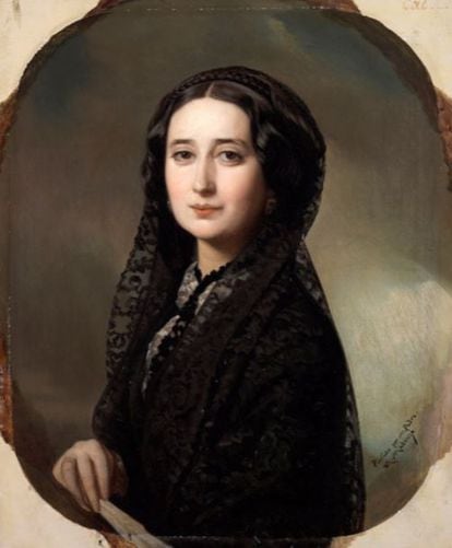 Retrato de Carolina Coronado pintado por Federico Madrazo, expuesto en el Museo del Prado.