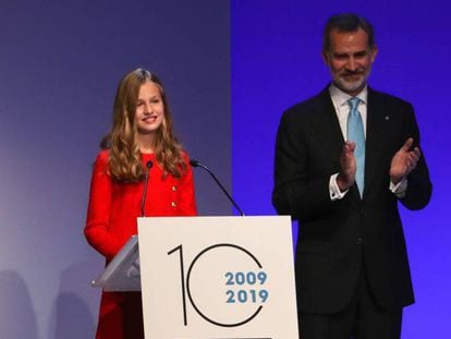 La princesa Elionor durant el seu discurs als Premis Princesa de Girona 2019.