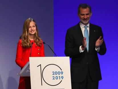 La princesa Elionor durant el seu discurs als Premis Princesa de Girona 2019.