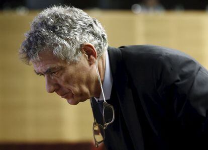 Ángel María Villar, en la sede de la UEFA en Nyon en enero pasado