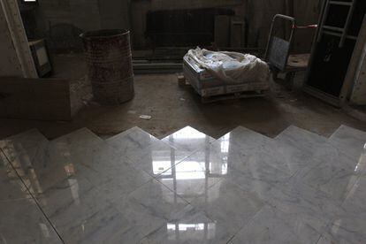 Interior del palacio de Cibeles durante su rehabilitación en 2010.