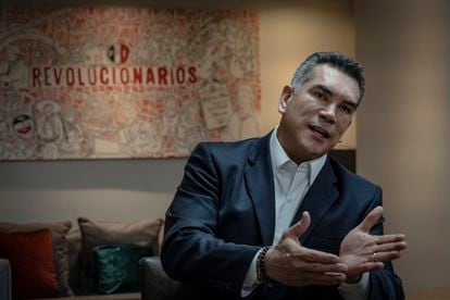 Alejandro Moreno Cárdenas, Presidente Nacional del PRI, en entrevista para EL PAÍS, en la sede del partido, en Ciudad de México.