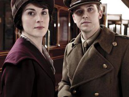 Michelle Dockery y Dan Stevens, en la serie Downton Abbey.
