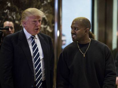 Donald Trump y Kanye West en la Torre Trump de Nueva York en diciembre de 2016
