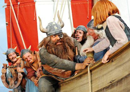 La película 'Vicky el vikingo' (2009) es un ejemplo más de que los vikingos siempre son representados con cuernos en el cine.