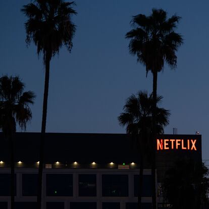 View of the Netflix building in Hollywood on February 4, 2021 in Hollywood, California. (Photo by VALERIE MACON / AFP)