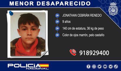 Uno de los menores desaparecidos de Aranjuez en la imagen que ha distribuido la Policía.