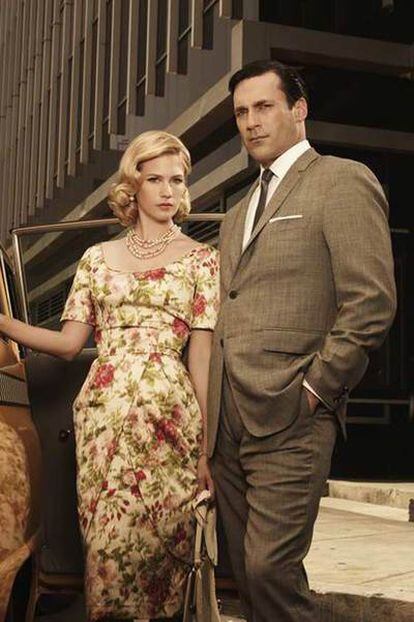 January Jones  y Jon Hamm.