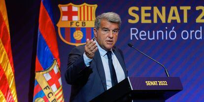 El presidente del FC Barcelona, Joan Laporta
