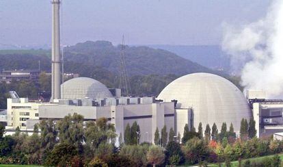 Exterior de la central nuclear de Neckarswestheim ( Alemania). 