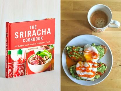 Libro de recetas y una de las múltiples fotos de Instagram bajo el hashtag #sriracha (hay más de medio millón en Instagram).