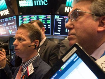 Operadores en el New York Stock Exchange.