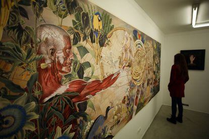 Una obra de Juan Gatti en La Fresh Gallery, situada en la calle del Conde de Aranda, 5.