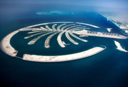 La isla artificial del la Palmera Jumeraih en Dubái.