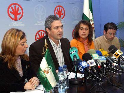 Los andalucistas Mercedes Gil (izquierda), Pédro Pérez, María José Lanzat y Pablo Núñez, ayer en Marbella.