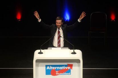 El colíder de Alternativa para Alemania, Bernd Lucke, en el congreso federal del partido celebrado el 31 de enero en Bremen.