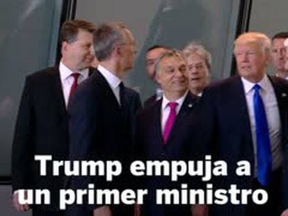 El empujón de Trump al primer ministro de Montenegro