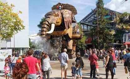Un elefante mecánico en Les Machines de l’Île, en Nantes.