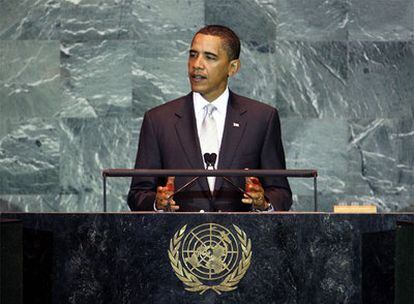 Barack Obama, durante su discurso en la Cumbre del Clima en la sede de Naciones Unidas en Nueva York