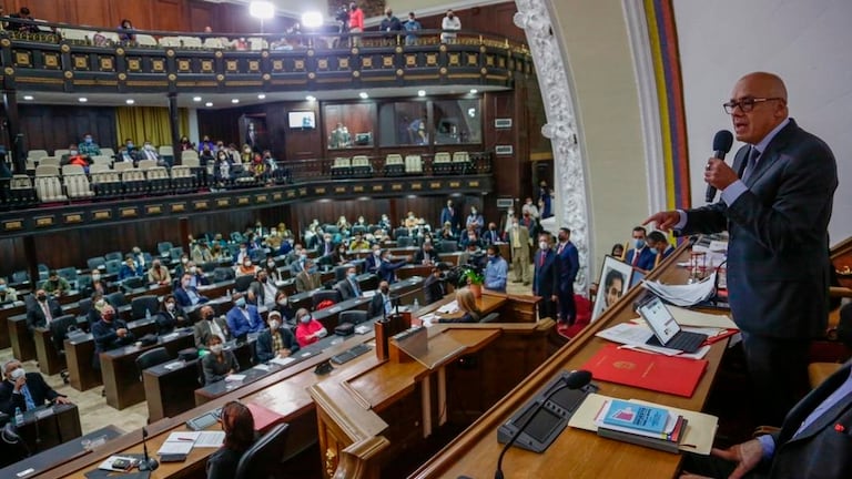 El 'número dos' del chavismo, Diosdado Cabello, en una sesión del Parlamento de Venezuela.