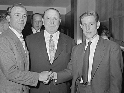 Alfredo Di Stéfano, Santiago Bernabéu i Raymond Kopa.