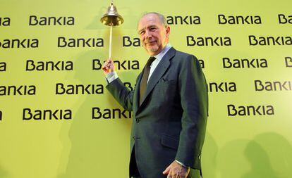 Rodrigo Rato, durante la celebración de la entrada a Bolsa de Bankia en 2011.