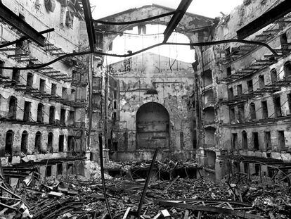 El Liceo de Barcelona, tras el incendio de 1994.