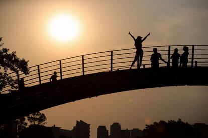 Atardecer en el parque Ibirapuera de Sao Paulo (Brasil)