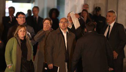 Carme Forcadell y resto de miembros de la Mesa del Parlament a su llegada al Tribunal Supremo, la semana pasada.